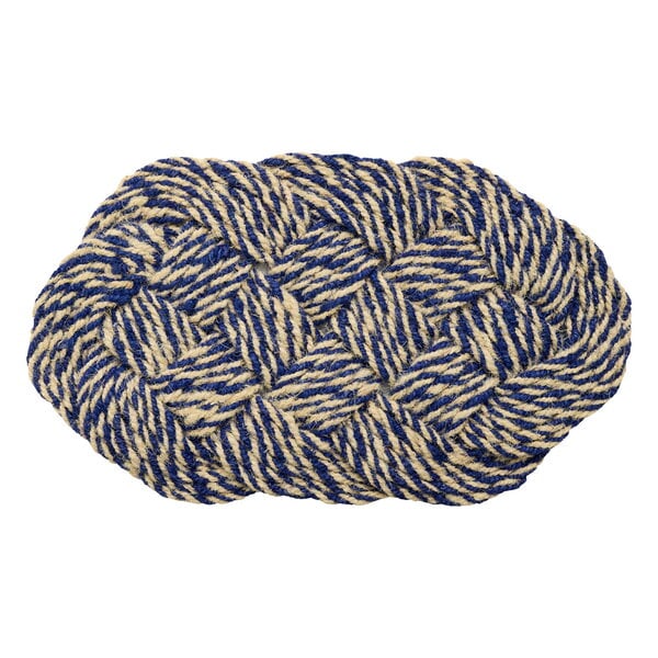 Coco Swirl door mat, blue – off-white
